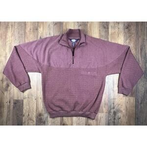 Vintage 80's Knightsbridge Pullover 1/4 Zip Knit Surfer Polo LS Large Purple box